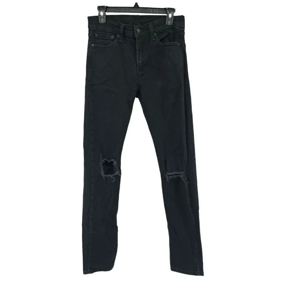 Levi’s 510 Men’s Skinny Fit Black Distressed Denim Jeans Waist 29 Length 32
